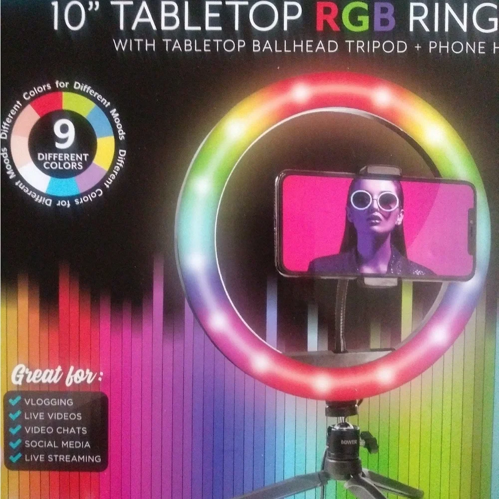 RGB LED Ring Light with Tripod and Remote
